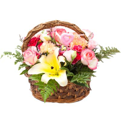 Композиция из цветов в корзинке «Весеннее утро»