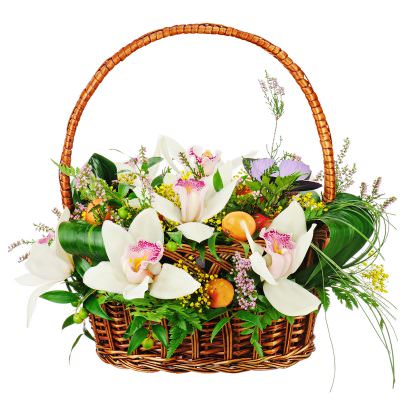 Подарочная корзина с цветами «Блеск»