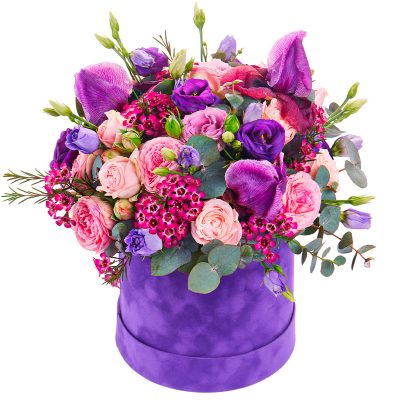 Цветочная композиция в коробке «Сиреневый сон»